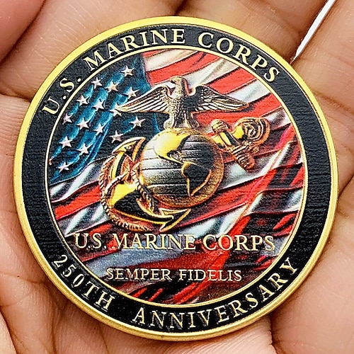  250th Anniversary U.S. Commemorative Coin, Collectible Coins, Durable Metal Display Coins for Collectors & Gift Idea, Patriotic Military Theme Semiquincentennial