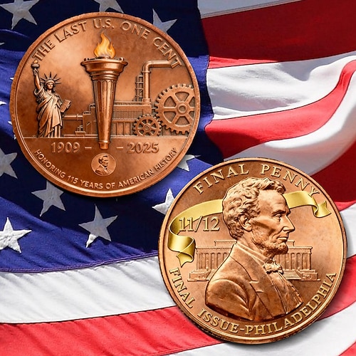 Lincoln Final Penny – moneta commemorativa statunitense, oggetto da collezione storico, cimeli di Lincoln, raro regalo in un penny per collezionisti d