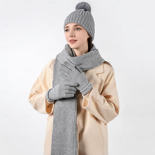  Damskie Kapelusz Czapki bez ronda Odporność na wiatr Ciepłe Na zewnątrz Na co dzień Weekend Dzianiny Czyste kolory