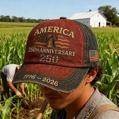  Кепка с вышивкой в честь 250-летия США, патриотическая шляпа, празднование Дня независимости, дизайн флага США, идеальный патриотический подарок для мужчин и женщин