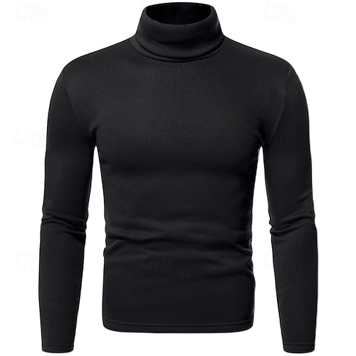  Miesten Poolopaita Knitwear Miesten Turtle Neck Neule Pusero Neuloa Tavalliset topit Kudottu Tavallinen Poolokaulus Moderni nykyaikainen Työ Arki-asut Vaatetus Syksy Talvi Viini Musta S M L