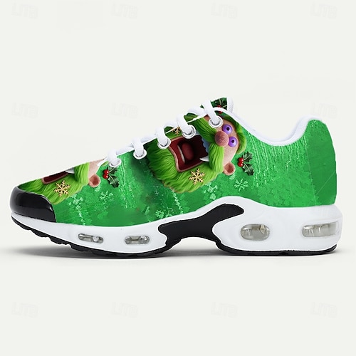  Herrsneakers med julfigurer – 3D-tryckt design, roliga och festliga, perfekta för högtidssammankomster och familjefester