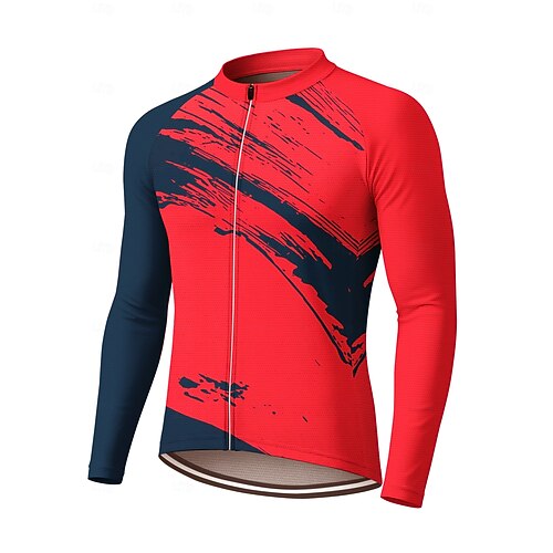Maillot De Cyclisme Descente Homme, Manches Longues, 1/4 Zip, Rouge Et Noir, Taille M, Japon