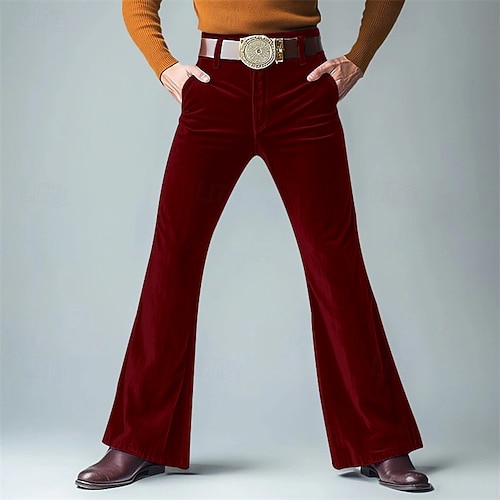 Retro Vintage 1970s Trousers Bell Bottom Pants Flared Trousers Hippie Disco  Solid Color Fancy Dress Men's Halloween Carnival Party Dailywear Pride  Parade Adults' Pants 2026 - AU $52.69