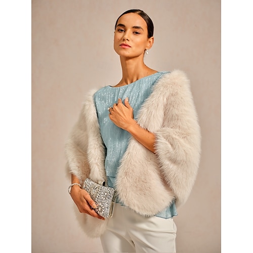  Women's Blouse Dressy Tops Chiffon Tops Lace Tops Elegant Crew Neck Regular Tops Wedding Guest Going out Pleated Glitter Light Blue Spring Fall