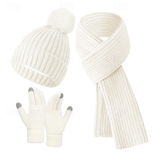  Damskie Kapelusz Czapki bez ronda Odporność na wiatr Ciepłe Na zewnątrz Na co dzień Weekend Dzianiny Czyste kolory