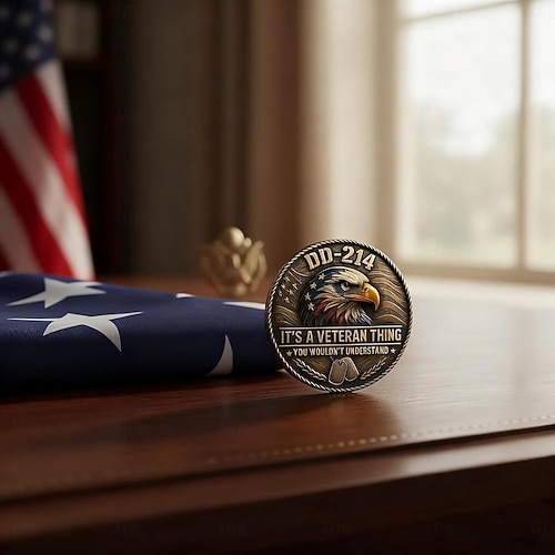  DD-214 – Det er en veterangreie Minnemynter DD-214 Veteran Utfordring Mynt Us Veteran Utfordring Mynt Gave til Veteranfamilier og Pensjonerte Veteranvenner