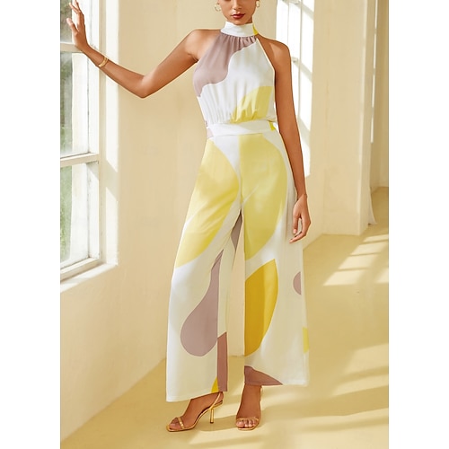  σατέν φλοράλ twist ολόσωμη φόρμα