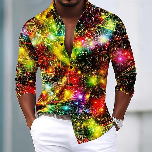 mens holiday dress shirt Men's Christmas Reindeer Holiday Green Cotton Long Sleeve Shirt –  joliplacard main image 1