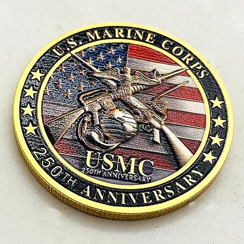  250th Anniversary U.S. Commemorative Coin, Collectible Coins, Durable Metal Display Coins for Collectors & Gift Idea, Patriotic Military Theme Semiquincentennial