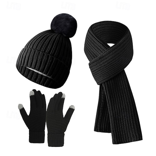  Damskie Kapelusz Czapki bez ronda Odporność na wiatr Ciepłe Na zewnątrz Na co dzień Weekend Dzianiny Czyste kolory