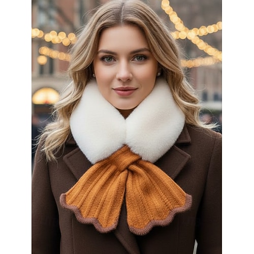 Weihnachtsschal aus Kunstpelz für Damen – weich und kuschelig, in verschiedenen Farben erhältlich, stilvolles Winteraccessoire für Weihnachtsfeiern, Veranstaltungen im Freien und kaltes Wetter