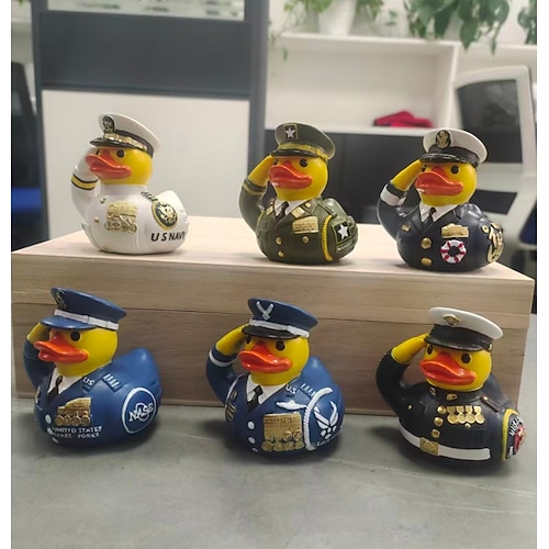  Dekorace ve tvaru kachny rezinové pocty veteránům k 250. výročí Spojených států mini vojenské gumové kachny v armádním uniformě kachny pro veterány na jeepy Den veteránů semikvincenální
