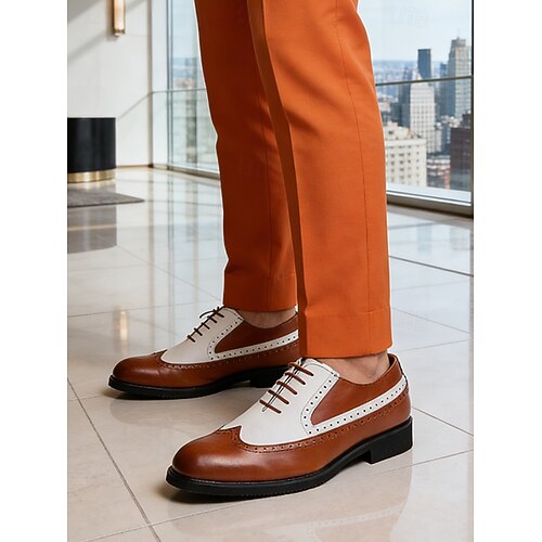 Chaussures Oxford Homme Sur Mesure En Cuir Marron - Formelles à Lacets, Fait Main Au Pakistan - Neuf Avec Emballage