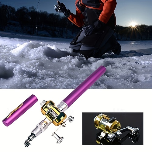 compact fishing pole NickStick Mini Rod metal fishing reel ensures smooth wire exit Mini Telescopic Portable Pocket Pen