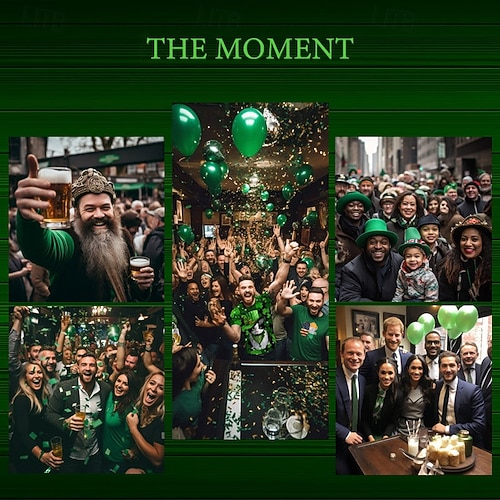  St. Patrick's Day Men's Shamrock Faux Collar and Suit Design Celtic Art Shirt Button Up Shirt Long Sleeve Vintage Retro Party Holiday Spring Fall Turndown 3D Print Collared Shirts Green 1# Light