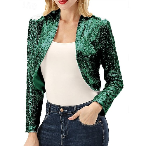 Women's Wrap Bolero Coats / Jackets Sparkle & Shine Long Sleeve Sequined Wedding Guest Wraps With Glitter For Wedding All Seasons dress to impress 2026 - AU $82.09 Women's Wrap Bolero Coats / Jackets Sparkle & Shine Long Sleeve Sequined Wedding Guest Wraps With Glitter For Wedding All Seasons dress to impress 2026 - AU $82.09
