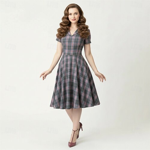 retro day dress Retro Day Dresses Dee Dee' Drape Navy Vintage Style Full Circle Dress British Retro
