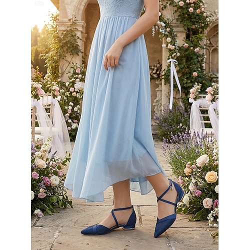 shoes for navy blue bridesmaid dress Zapaka Women Olive Bridesmaid with Slit A Line Spaghetti Straps Floor  Length Wedding Party Dress – ZAPAKA main image 1