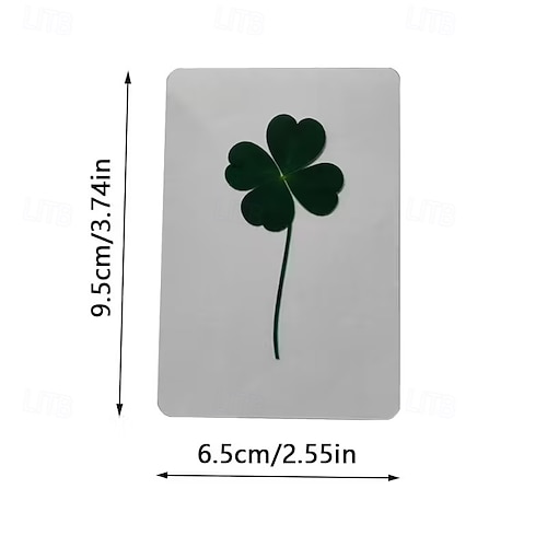  Set of 12 St. Patrick 2026 luck Four-Leaf Clover Cards Transparent design suitable for birthdays and weddings St Patrick's Day-themed decorations