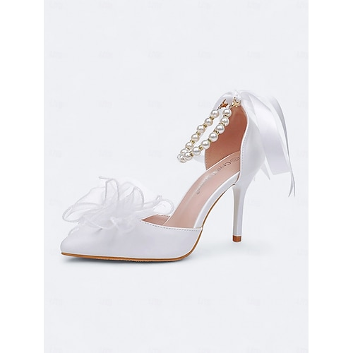 Hanfike Scarpe Da Sposa Con Cinturino Alla Caviglia Tacco Basso Sera
