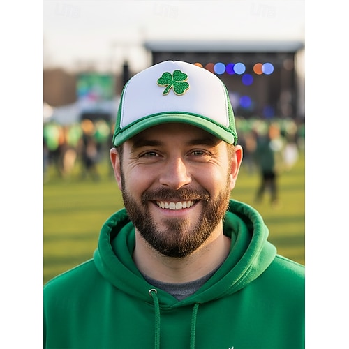  Women's St. Patrick's Day Shamrock Brooch Pin Set, Alloy Material w, 4-Piece Clover Pin Set, Elegant & Festive Irish Style for Hats, Jackets, Bags, Parades, Parties & Holiday Celebrations