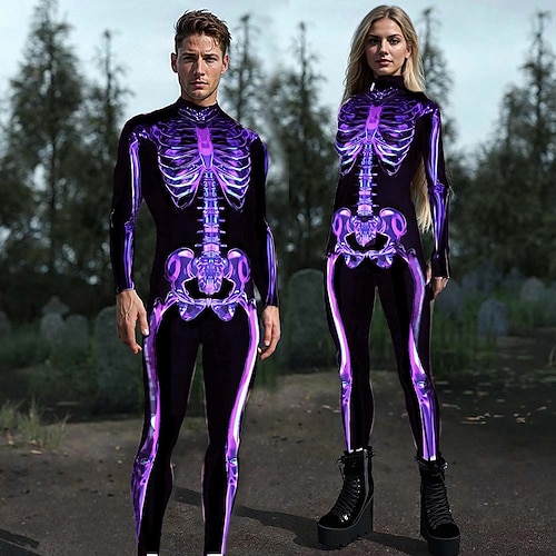 Full Body Suit Skull Skeleton Cosplay Costume Bodysuits Halloween Group  Couples Costumes Scary Costume Kid's Adults' Men's Women's Halloween  Carnival Masquerade Easy Halloween Costumes Dress Up 2026 - kr.279