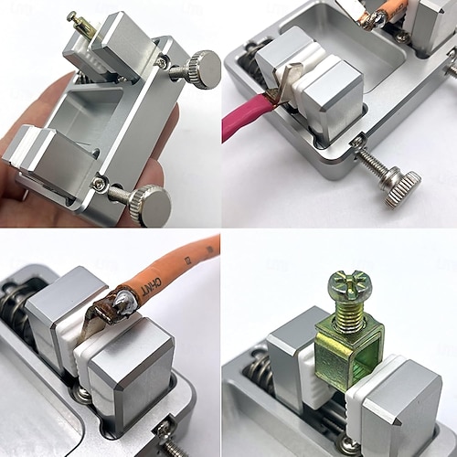 Heavy-Duty Aluminum Welding Clamp – Heat-Resistant Ceramic Jaws, 11mm Adjustable Opening, For PCB Soldering, Electronics Repair & Jewelry Making