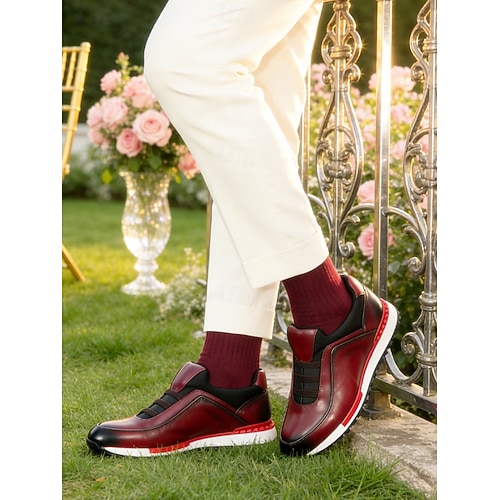 burgundy dress shoes for wedding Burgundy Oxford Dress Shoes for Men. – HolloMen main image 0