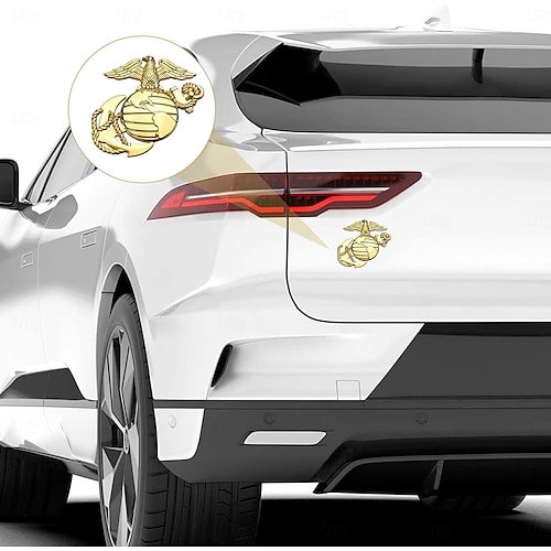  Sada 4 kusů emblému americké námořní pěchoty na auto – 3D orel, glóbus, kotva, kovová samolepka, voděodolná vojenská samolepka, univerzální pro auta, nákladní vozy, dárky pro veterány. &příznivci