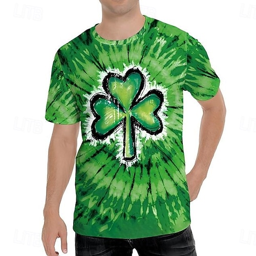  St. Patrick 2026 Shamrock Irish Carnival T-shirt Cosplay Adults' Men's Saint Patrick's Day Casual Party Easy Carnival Costume Dress Up