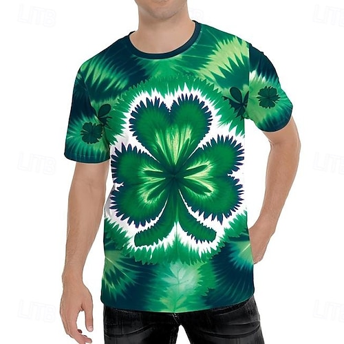  St. Patrick 2026 Shamrock Irish Carnival T-shirt Cosplay Adults' Men's Saint Patrick's Day Casual Party Easy Carnival Costume Dress Up