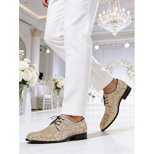 gold sparkly dress shoes mens Walk London Sequin Velvet Loafers main image 0