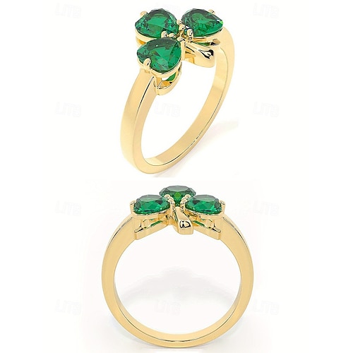  Women's St. Patrick's Day Shamrock Clover Ring, Copper Material, Elegant Lucky Irish Style Jewelry for Ladies, Perfect for Holiday Celebrations, Parades, Parties & Festive Wear