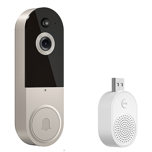 Campanello 1080p con telecamera, audio bidirezionale, videocitofono wireless con visione notturna per ufficio domestico