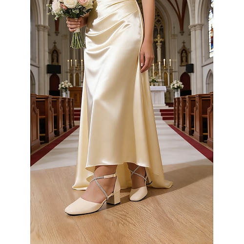 green emerald velvet dress Amazon.com | SACFOF Women's Chunky Block Heels Pointed Closed Toe Ankle  Strap Heeled Sandals Pumps Shoes for Wedding Party Evening Dress