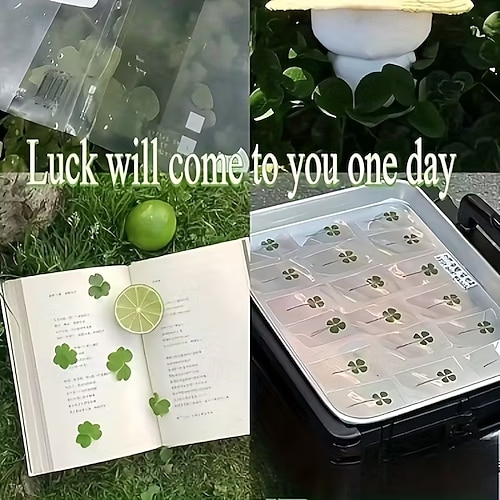  Set of 12 St. Patrick 2026 luck Four-Leaf Clover Cards Transparent design suitable for birthdays and weddings St Patrick's Day-themed decorations