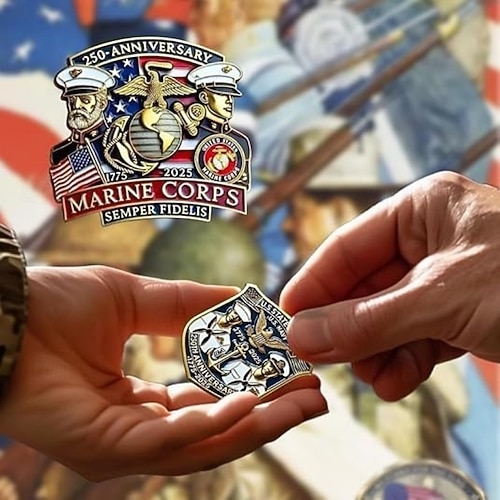  Balení 2 ks pamětního pinu 250. výročí U.S. Marine Corps  NAVY emblem armády Marine Corps klopy slitinové odznaky sběratelský dárek pro veterány k semikvincentenáriu