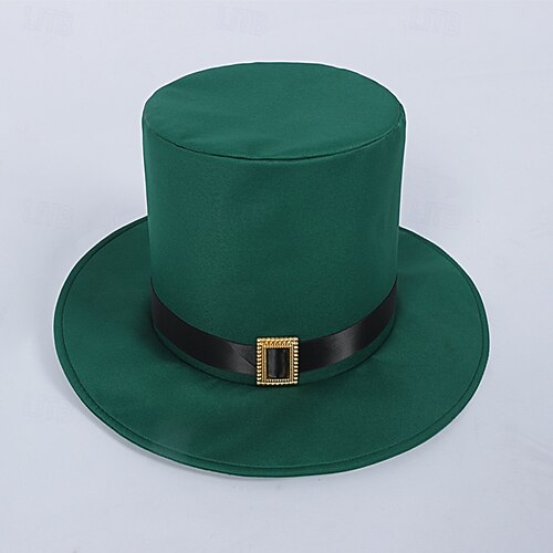  St. Patrick 2026 Leprechaun Clover Irish Carnival Fancy Costume Tailcoat Top Hat Medieval Adults' Men's Carnival Saint Patrick's Day Party Easy Carnival Costume Dress Up