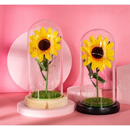 Lampada da tavolo a forma di girasoli, lampada da tavolo senza fili, a 3 vie, dimmerabile, piccola lampada da comodino per soggiorno, ufficio, casa, regalo di compleanno per nonne, mamma e donne