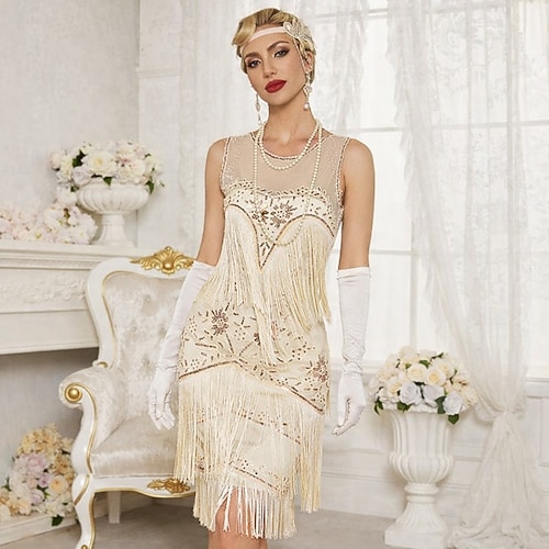 great gatsby dress party in Rose Blossom by Nataya L / Red S = US 4 Gold Great Gatsby Dress Women