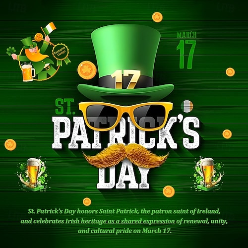  St. Patrick's Day Men's Shamrock Faux Collar and Suit Design Celtic Art Shirt Button Up Shirt Long Sleeve Vintage Retro Party Holiday Spring Fall Turndown 3D Print Collared Shirts Green 1# Light