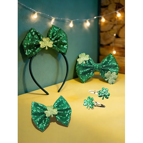 Bandeau En Trèfle Irlandais Avec Paillettes Accessoires De La Avec