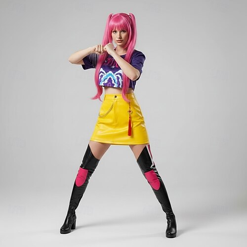  K-pop-inspiroima Korealainen idoli inspiroima Poptähti Asu Naamiaisasut Virtuaalinen idoli for Naisten Aikuiset Halloween Karnevaali Suoritus Comic Con Anime-näyttely