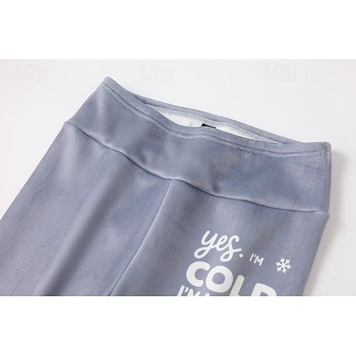  Dámské legíny s fleecovou podšívkou Fleecové kalhoty Legíny Základní Na běžné nošení Plná délka Vysoký pas Písmeno Zahřívací Pohodlný Pohodlné Elastické Venkovní Ležérní Denní Černá Světlá růžov