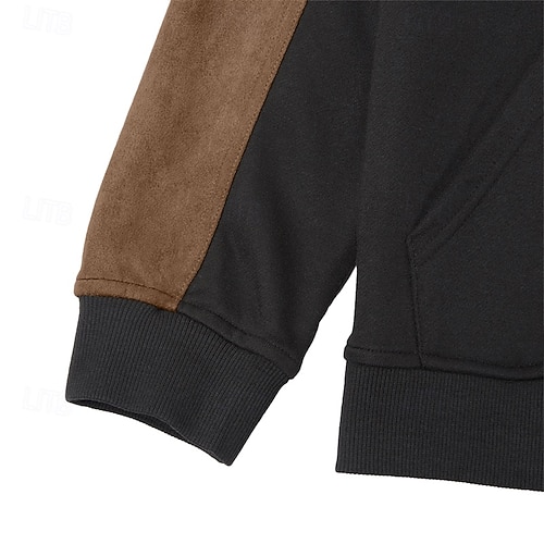  Homens Quarter Zipper Hoodie Moletom Tático Preto Com Capuz Tecido Zíper Desportos e Ar livre Casual Diário Roupa de rua Legal Roupa de Esporte Outono Primavera & Outono Roupa Moletons Moletons Manga
