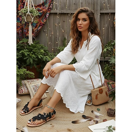 Onsoyours Donna con Zeppa Eleganti Roman Estivi Sandali Tacco Alto Donna Vintage Casual Moda Scarpe Spiaggia Bohemian Sandali Infradito da Donna Sposa D Argento 36 EU