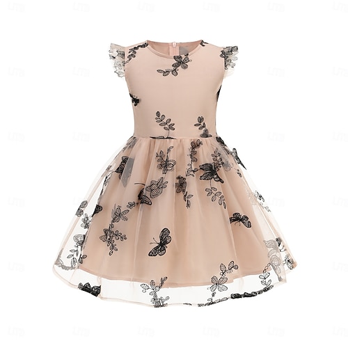 Elegant Classical 1950s Midi A-Line Dress Swing Dress Flare Dress Butterfly  A-Line Fancy Dress Girls' Children's Day Masquerade Vacation Dailywear  Kid's Dress Homecoming Dresses 2026 - $56.99