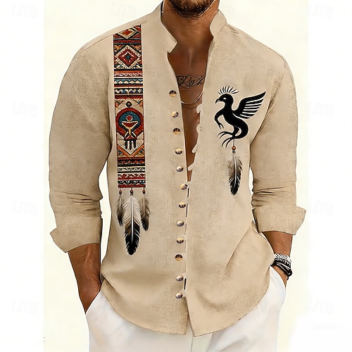 native american men's dress shirts Hidden Valley Men's Long Sleeve Dress Shirt Small