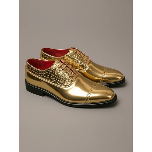 dark gold dress shoes Exclusive Formal Dress Shoe Yellow / Silver 6734 13 main image 0